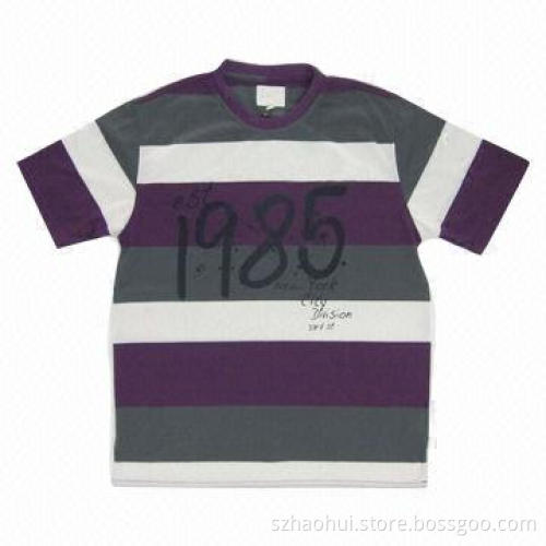 Dyed yarn shirt, made of 100% cotton single jersey, weighs 180g